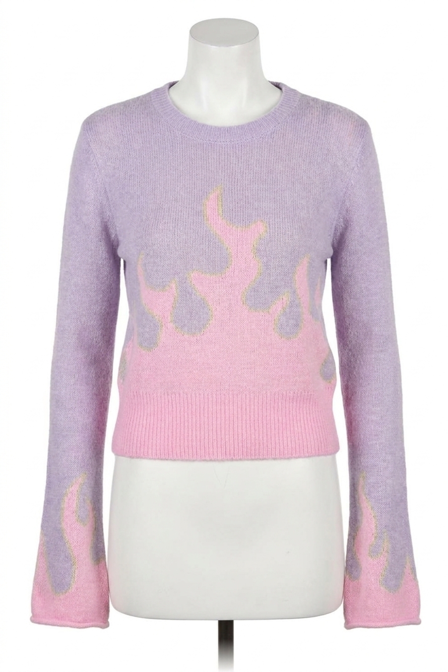 NEW CHASER flame sweater in digital lavender